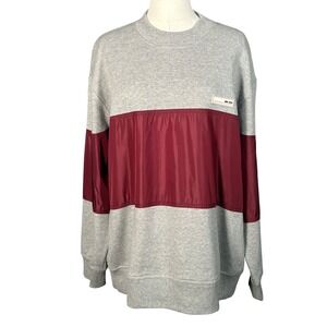 We-Ar4 Mixed Up Sweatshirt Heather Burgundy Long Sleeve Gray Pullover Medium